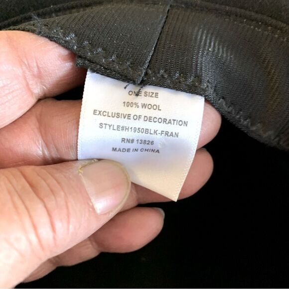 Floppy Wool Hat w/ Faux Pearl Hatband OSFA - Picture 7 of 7